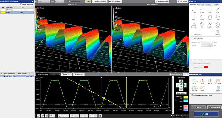 優點2：複雜形狀齒輪的齒厚測量，最快1秒即可完成。