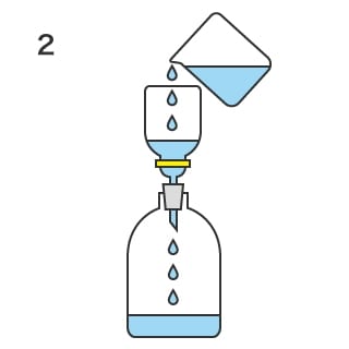抽出液用膜濾器過濾，讓異物堆積在膜濾器上