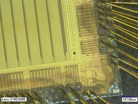 IC晶片異物混入部位（200×）